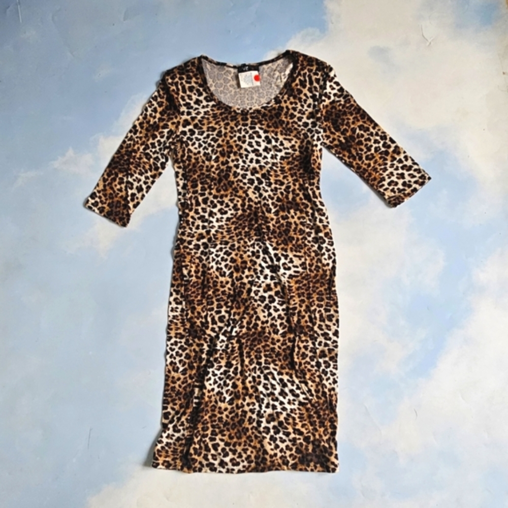 Love Animal Print 3/4 Sleeve Dress S